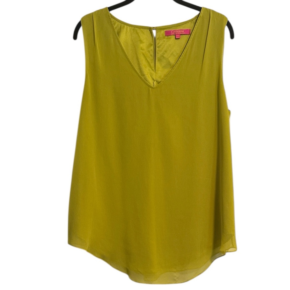 🖤 Catherine by Catherine Malandrino Chartreuse Green Sleeveless Blouse